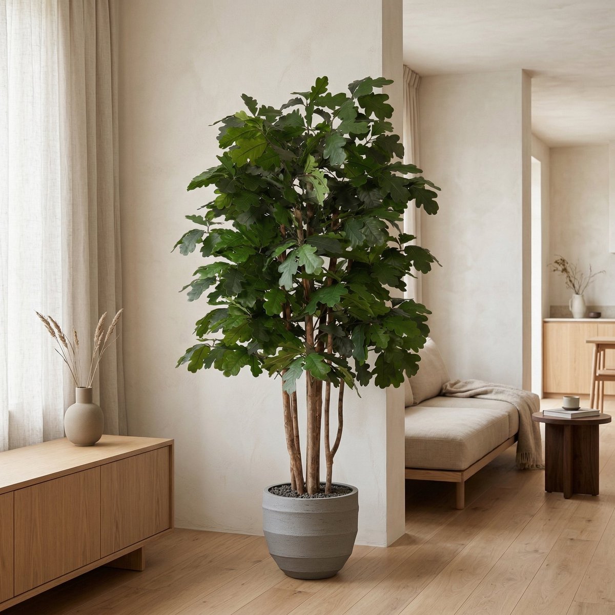 Florafy Kunstplant Eik 140cm - Kunstplanten voor binnen - Onderhoudsvrij Groen