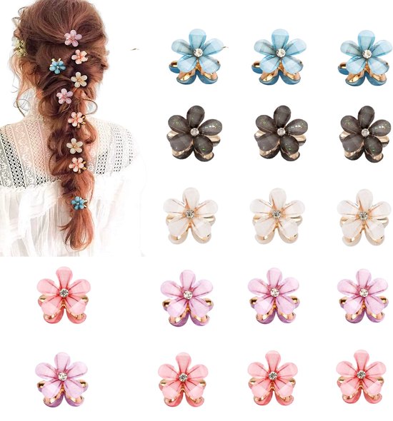 12 clips à griffes en forme de fleur - Pinces à cheveux - Pinces latérales - Pinces latérales - Pinces à requin - Accessoires pour cheveux - Ornements capillaires - Bijoux - Pinces à queue de cheval