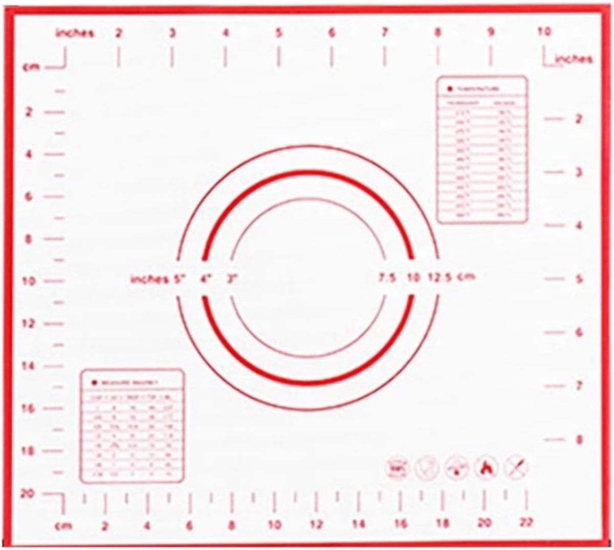 Siliconen Bakmat - Deegmat Keuken - Bakken Pizzadeeg - Antiaanbaklaag Flexibel - 50 x 60 cm - Rood