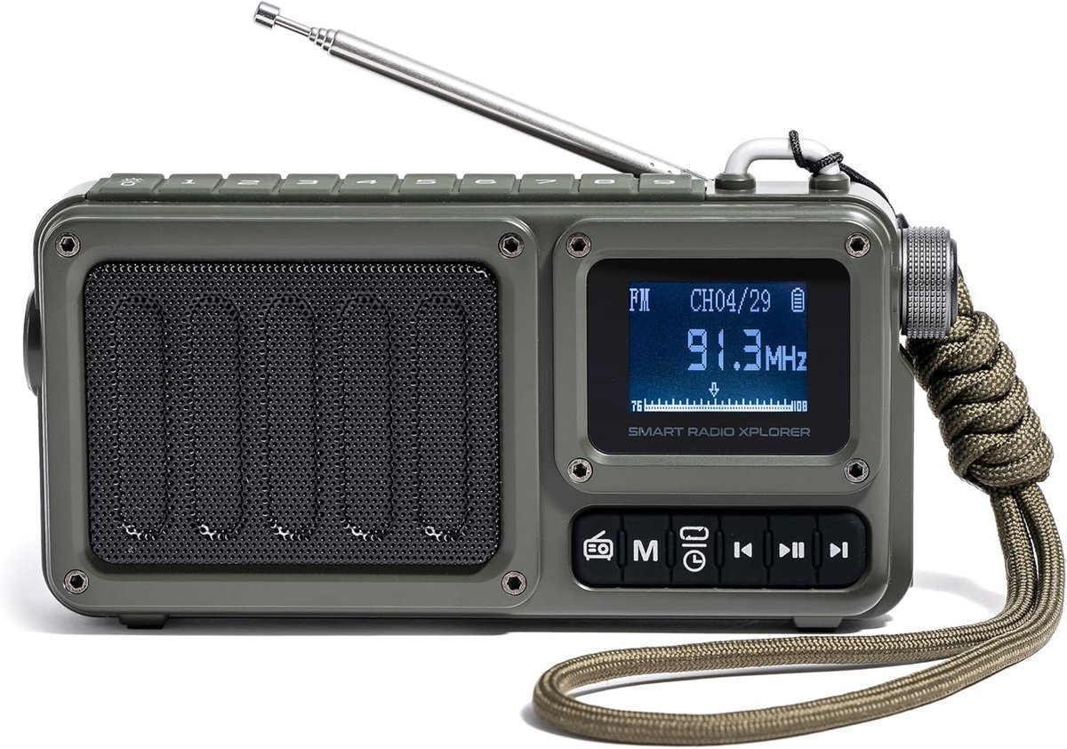 Draagbare Radio - Digitale Muziekspeler - Outdoor Entertainment - Geïntegreerde Zaklamp - 15x3x8 cm - Groen