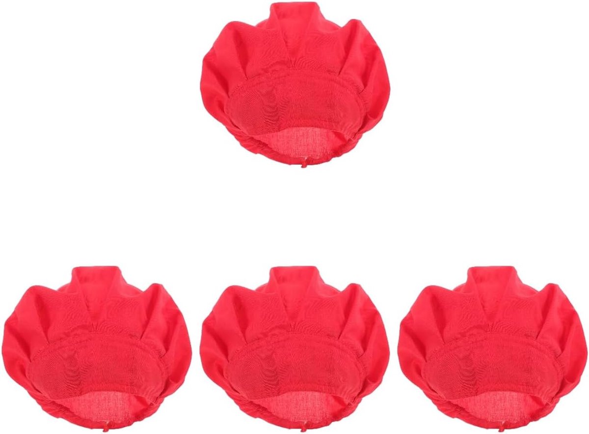 Koks Hoed - Koksmuts Ademend - Keuken Werk - Comfortabel Katoen - One Size - Rood