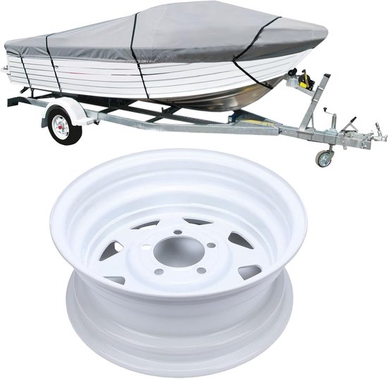 Stalen Velg - Aanhanger Velg - Trailer Gebruik - Hoge Sterkte Staal - 14 Inch 5x4.5 - Wit — afbeelding 4