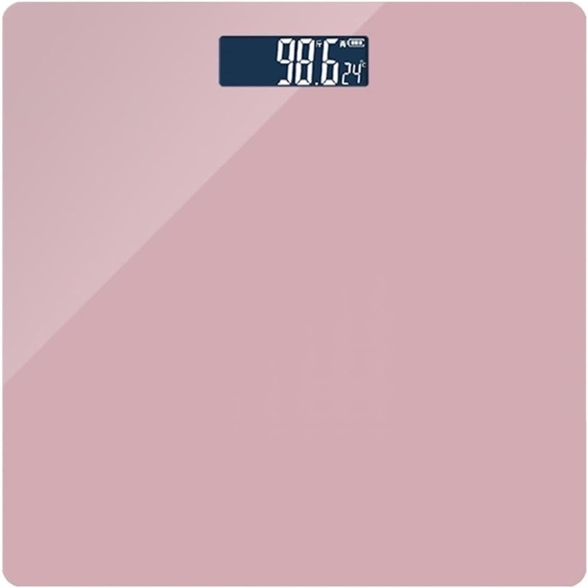 Digitale Personenweegschaal - Elektronische Lichaamsweegschaal - Gezondheid Monitoren - Gehard Glas Platform - 26x26cm - Roze
