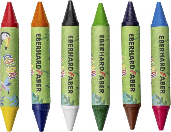 Waskrijt Duo Kleuren - Kleurpotloden - Creatief Tekenen - Dubbele Kleuren Krijtjes - 14mm Dik - 12 Kleuren — afbeelding 4