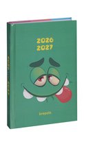 Brepols agenda 2026-2027 - MONSTERS - Schoolagenda - 1 dag per pagina - Stevige omslag - Dagoverzicht - Groen - 11.5 x 16.9 cm