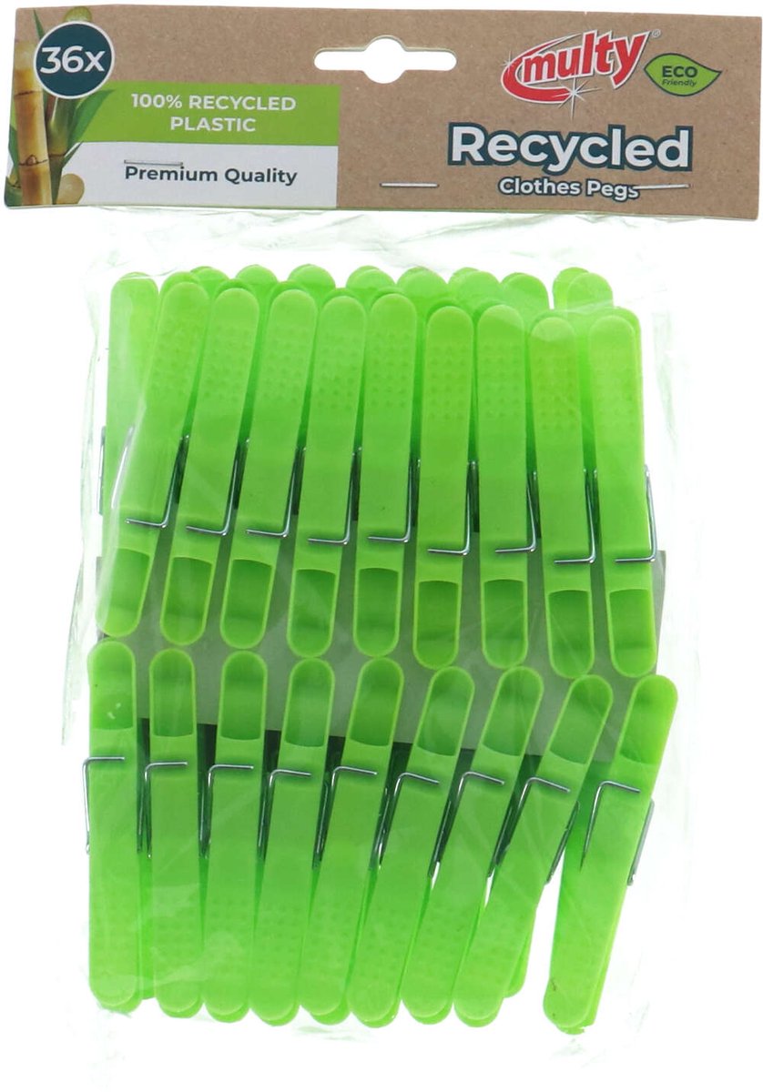 Multy - Wasknijpers - Gerecycled kunststof - 36 stuks