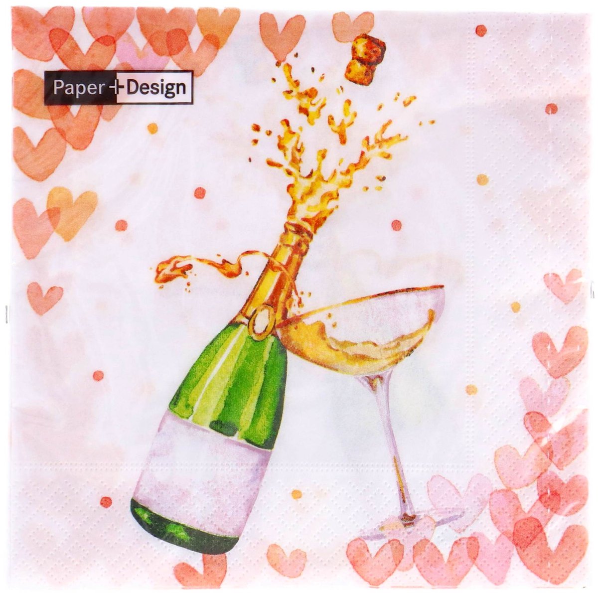 Servetten Hearts Bubbles 33x33 cm