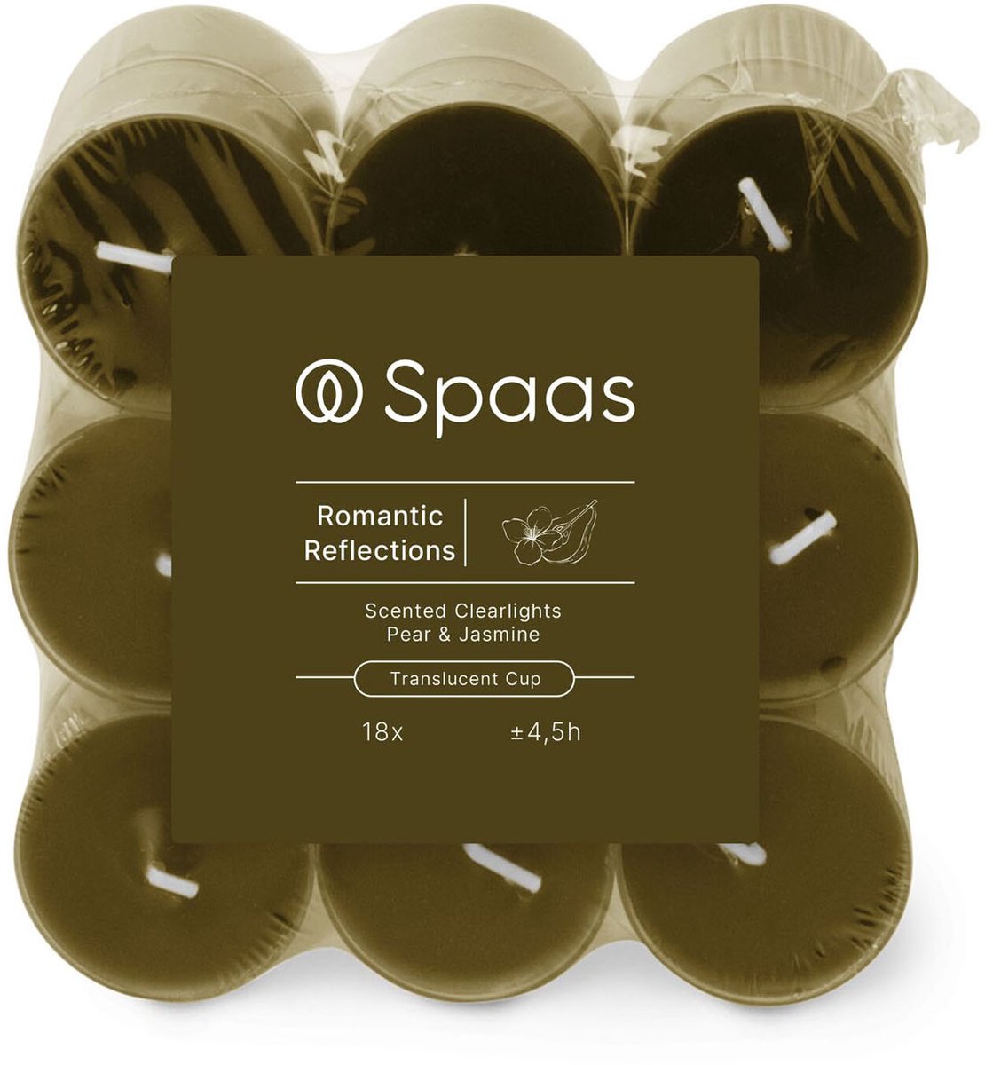 SPAAS Geurende Clearlights - Blokverpakking x18 – 4,5 uur brandtijd – Romantic Reflections onbekend