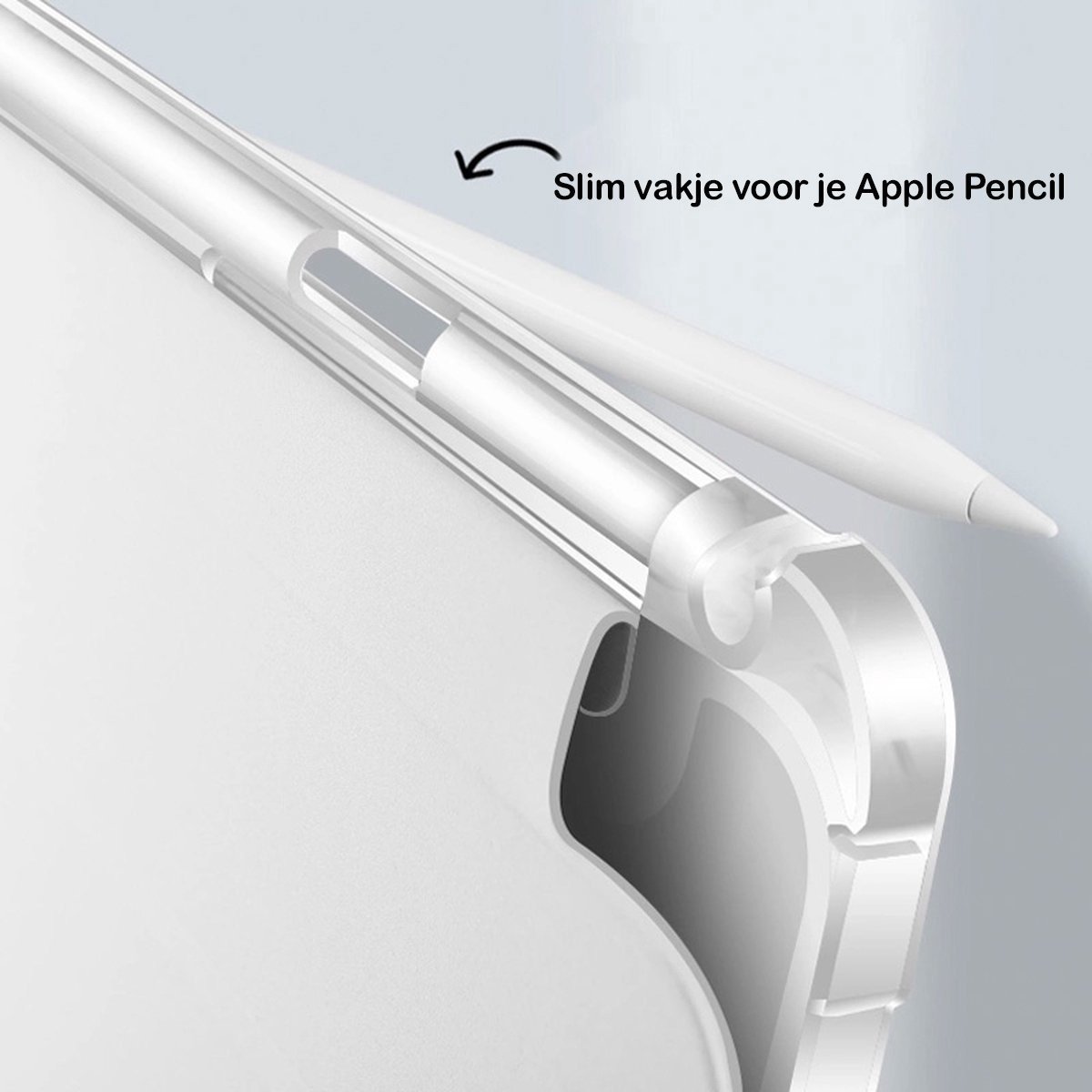 Mobiq - Clear Back Folio Case geschikt voor iPad Air (2026) 11 inch M4 - zwart