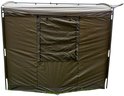 Groene vis tent met raam op de achterkant.