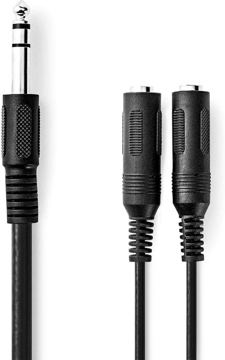 Stereo Audio Kabel - Verloopkabel - Audio Apparatuur - Dubbele Plug - 02 Meter - Zwart