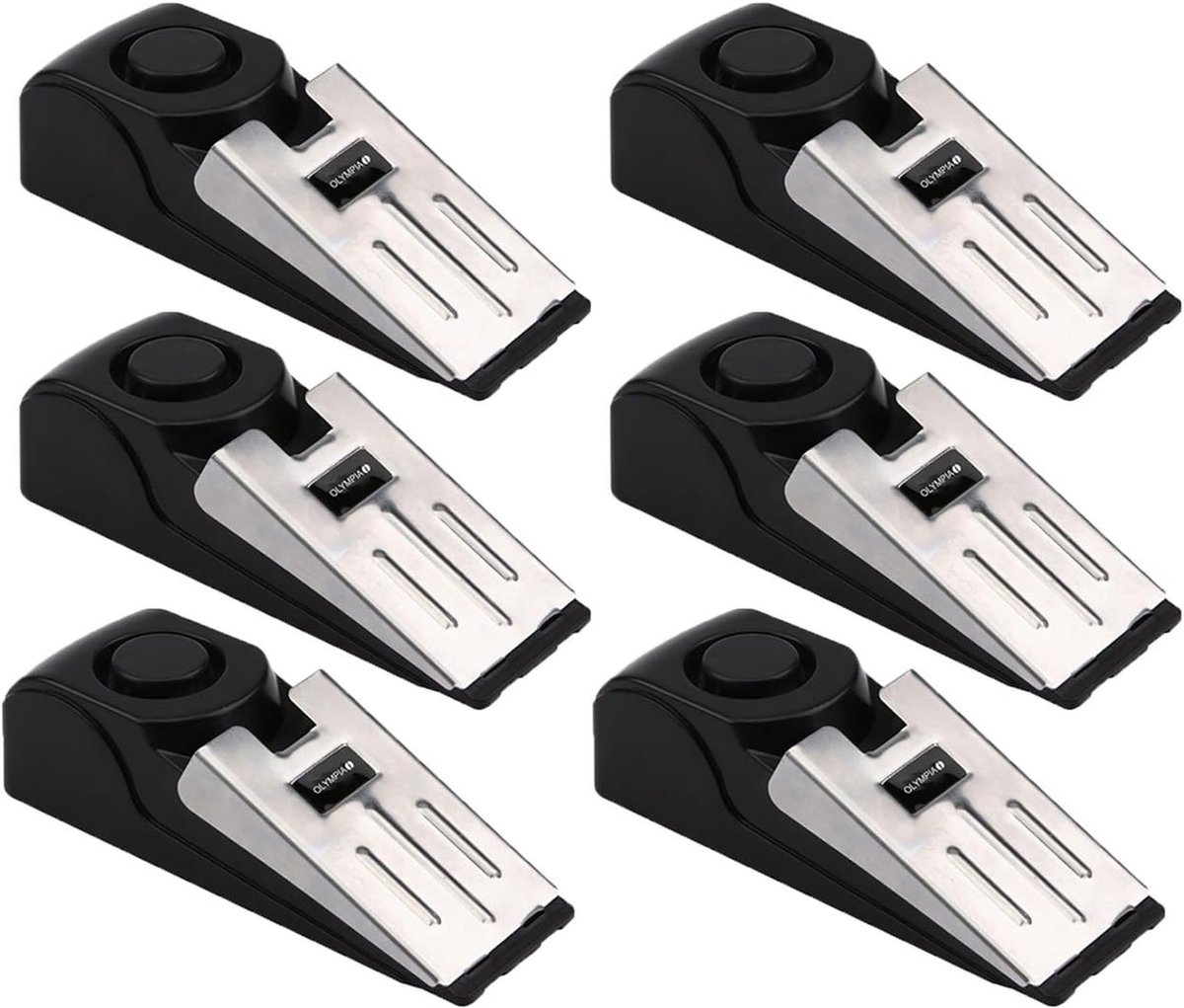 Alarm Deurstopper - Deurbeveiliging - Extra Beveiliging - Trilsensor Alarm - 6 Stuks - Zwart