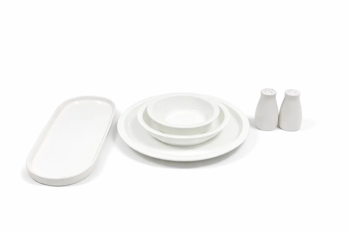 Sunay - Diner set - SNY-20 - 27-delig - matzwart en zandkleur - porselein met zout- en peperset
