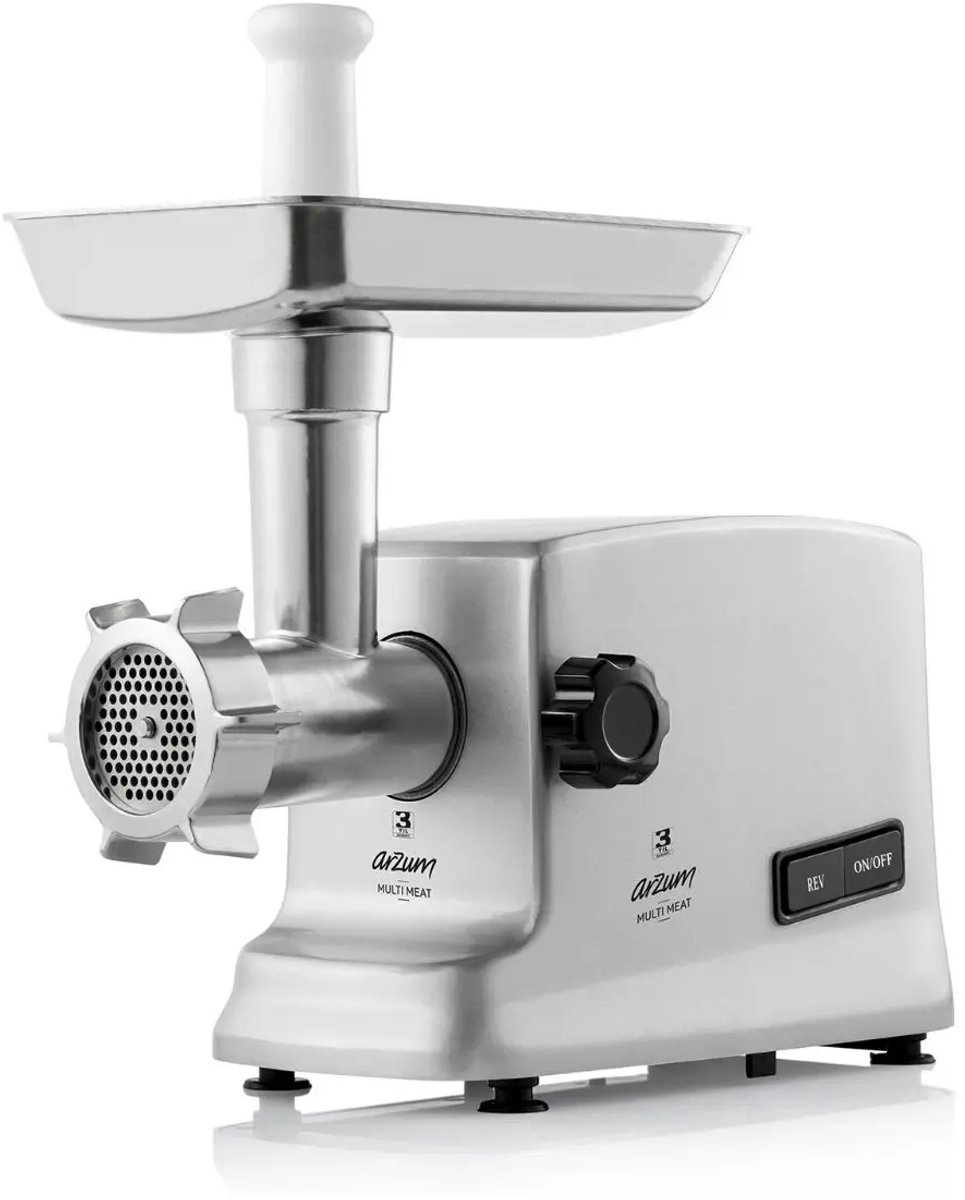 Arzum Multimeat Vleesmolen AR1076 | RVS - 4 Snijplaten - 2000 W