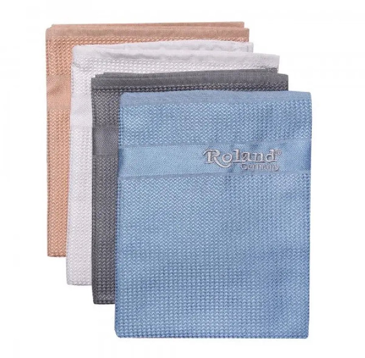 Roland - Microvezeldoekjes - 4 stuks - Streeploos schoon - Blauw - Absorberend en krasvrij