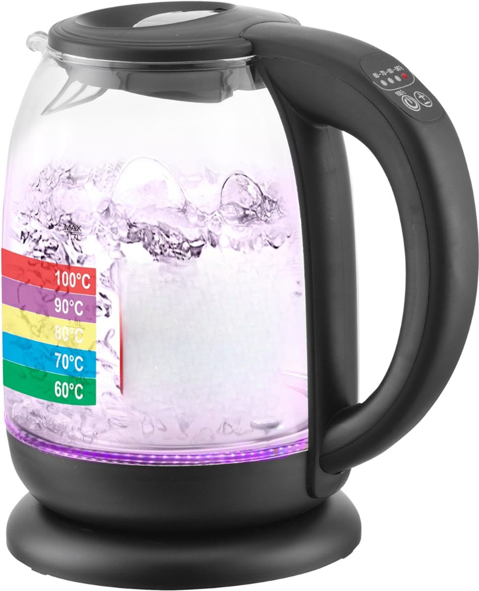 SVN® Waterkoker glas - Waterkoker - Zwart - 23cm x 19cm x 24cm
