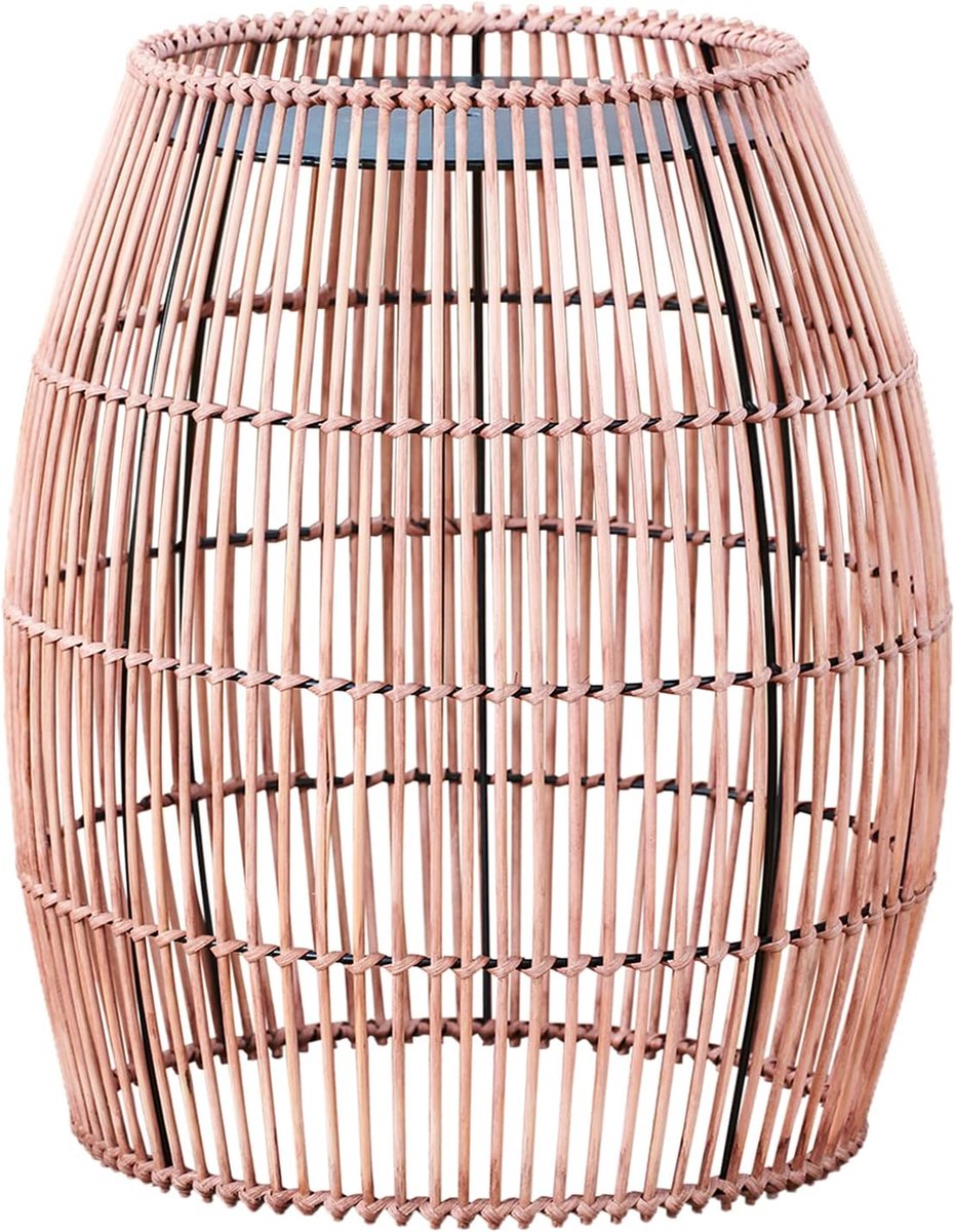 Bamboe bijzettafel - Plantenstandaard buiten - Tuin decoratie - Duurzaam bamboe metaal - 42.5 x 42.5 x 51.4 cm - Bruin