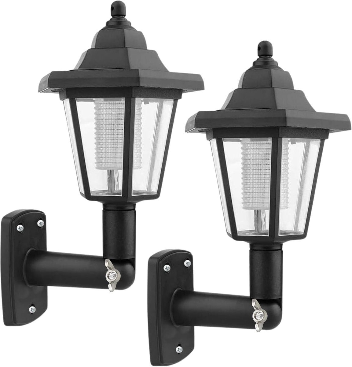 Wandlantaarns Set - Buitenlampen Stijlvol - Tuin Verlichten - Zonnepaneel Opladen - 14 x 1