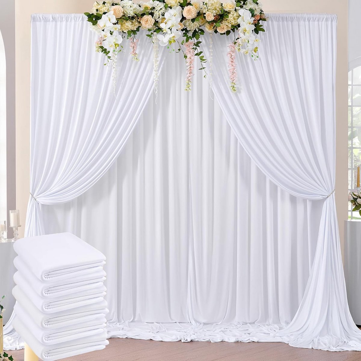 Achtergrond Gordijn - Feest Decoratie - Fotoshoots - Kreukvrij Polyester - 3 x 9 meter - Wit