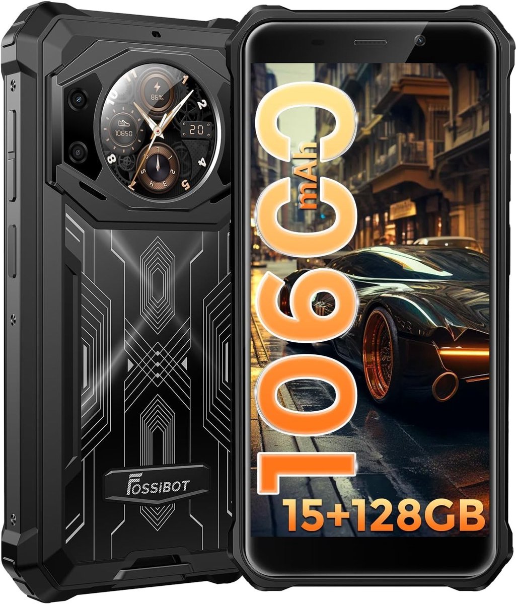 Robuuste Smartphone - Outdoor Telefoon - Zwaar Gebruik - Dubbel Scherm 10600mAh - 15.57x7.62x2.03cm