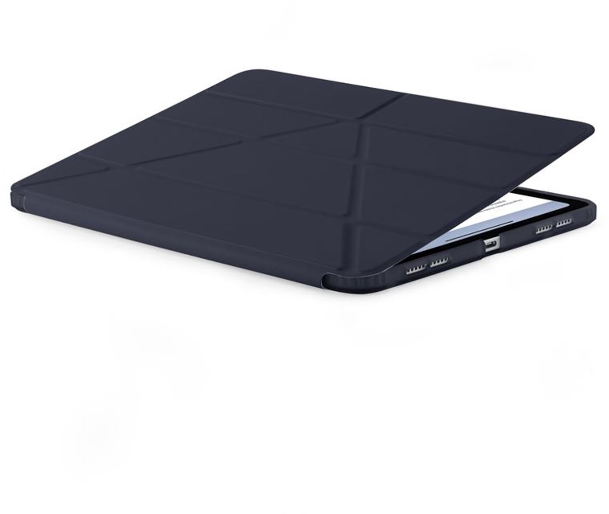Pipetto Origami No1 Original hoesje iPad Pro 11" (M4/M5) – 5-in-1 Standposities – Schokbestendig en Microbieel Materiaal – Compatibel met Apple Pencil - Blauw