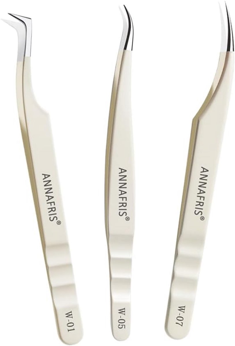 Pincetten Set - Wimper Verlenging - Precisie Werk - Roestvrij Staal - 21.5 cm
