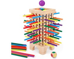 Montessori-bordspel, Interactief Educatief Speelgoed, Inclusief 42 Gekleurde Houten Staafjes, Geschikt Voor Kinderen Van 3 Tot 6 Jaar Om Te Leren Rekenen, Helpt Bij Het Ontwikkelen Van De Fijne Motoriek En Het Telvermogen, Cadeau Voor Kinderen