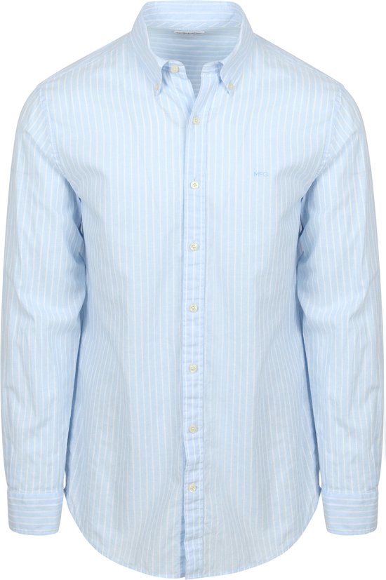 McGregor Overhemd Cotton Linen Strepen Lichtblauw - Maat XXL - Heren
