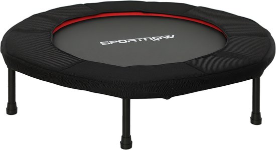 SPORTNOW Fitness Trampoline - Staal - 102x102x22 cm - Zwart en Rood