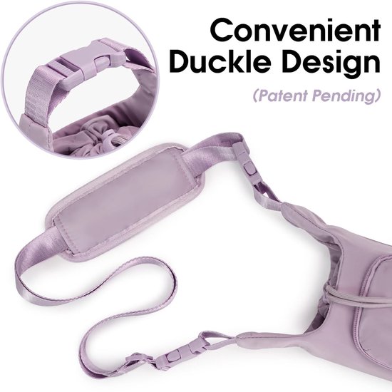 Draagtas voor waterfles - Waterfles Draagtas - Drinkfles Houder - Waterfles Mouw met Verstelbare Schouderriem - Draagtas met telefoonvak - Draagbare Waterfles Houder Tas - Bottle Bag - Waterfles Draagtas voor Wandelen Camping - 30*12*10cm - Paars — afbeelding 3