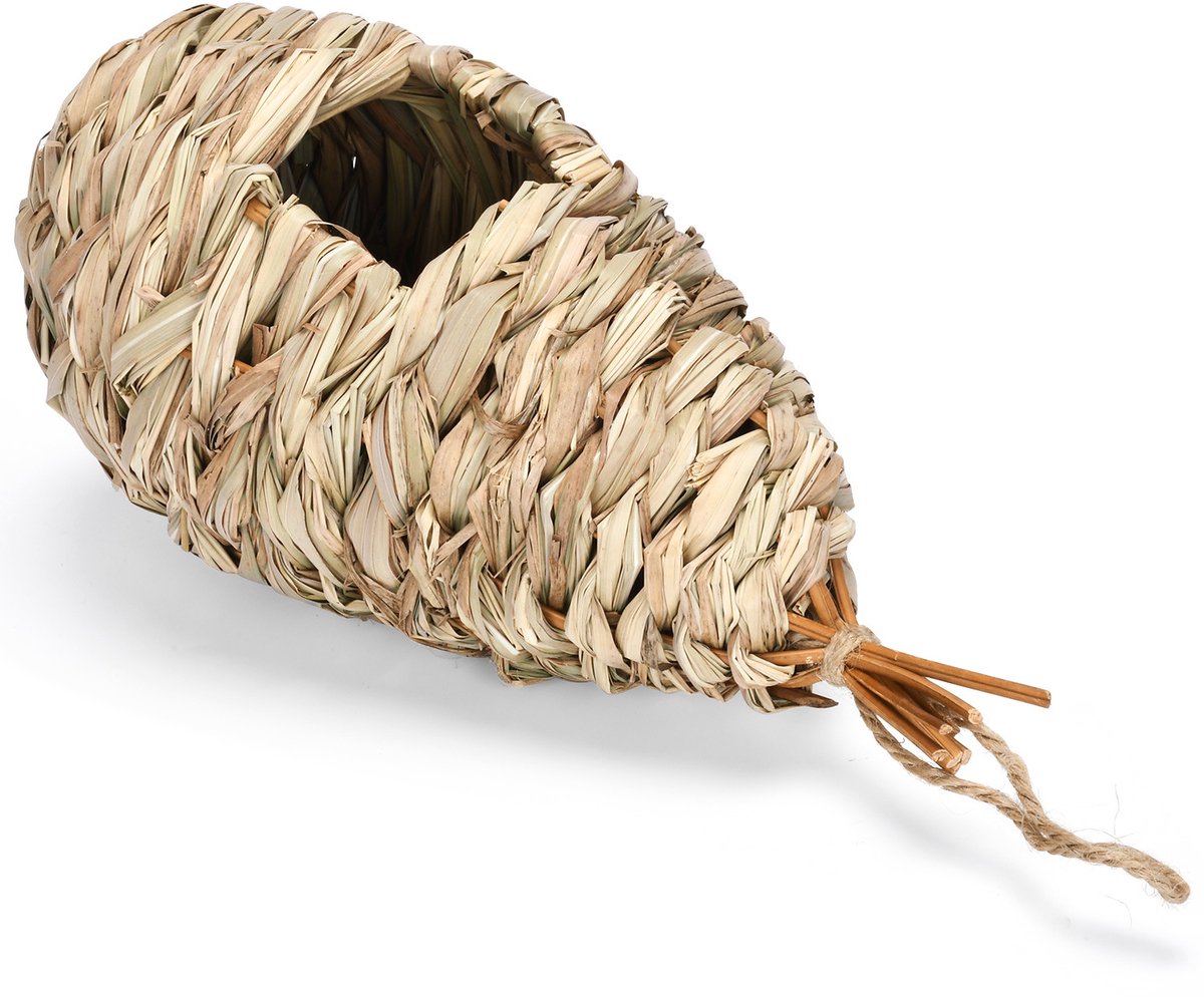 2-pack Vogelhuisjes – Handgevlochten hangende nestjes voor kolibries, winterkoninkjes, mussen, vinken en mezen
