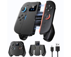 Transnovo Charging Grip Pro Joycon 1400mAh powerbank met magnetisch link geschikt voor Nintendo Switch 2 controller | Switch-controllers Joy con oplader incl. display | USB C kabel charger | Console accessoires