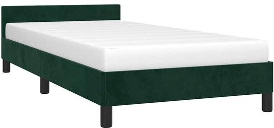 vidaXL Cadre de lit avec tête de lit Velours Vert foncé 80x200 cm
