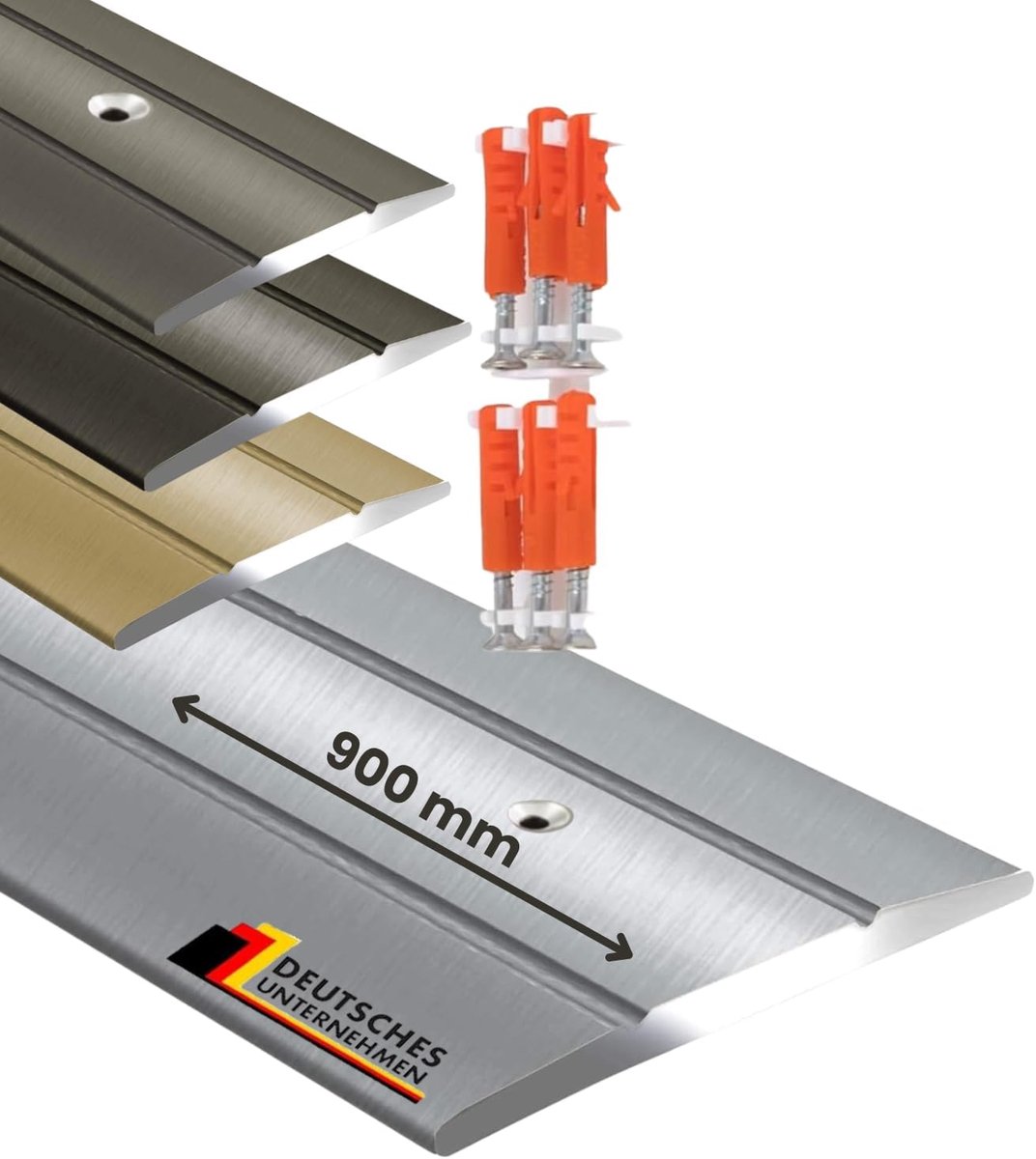 C-vorm Aluminium Overgangsprofiel - Geanodiseerd Zilver - 134 cm | Voorgeboord of Zelfklevend | 36 mm Breed