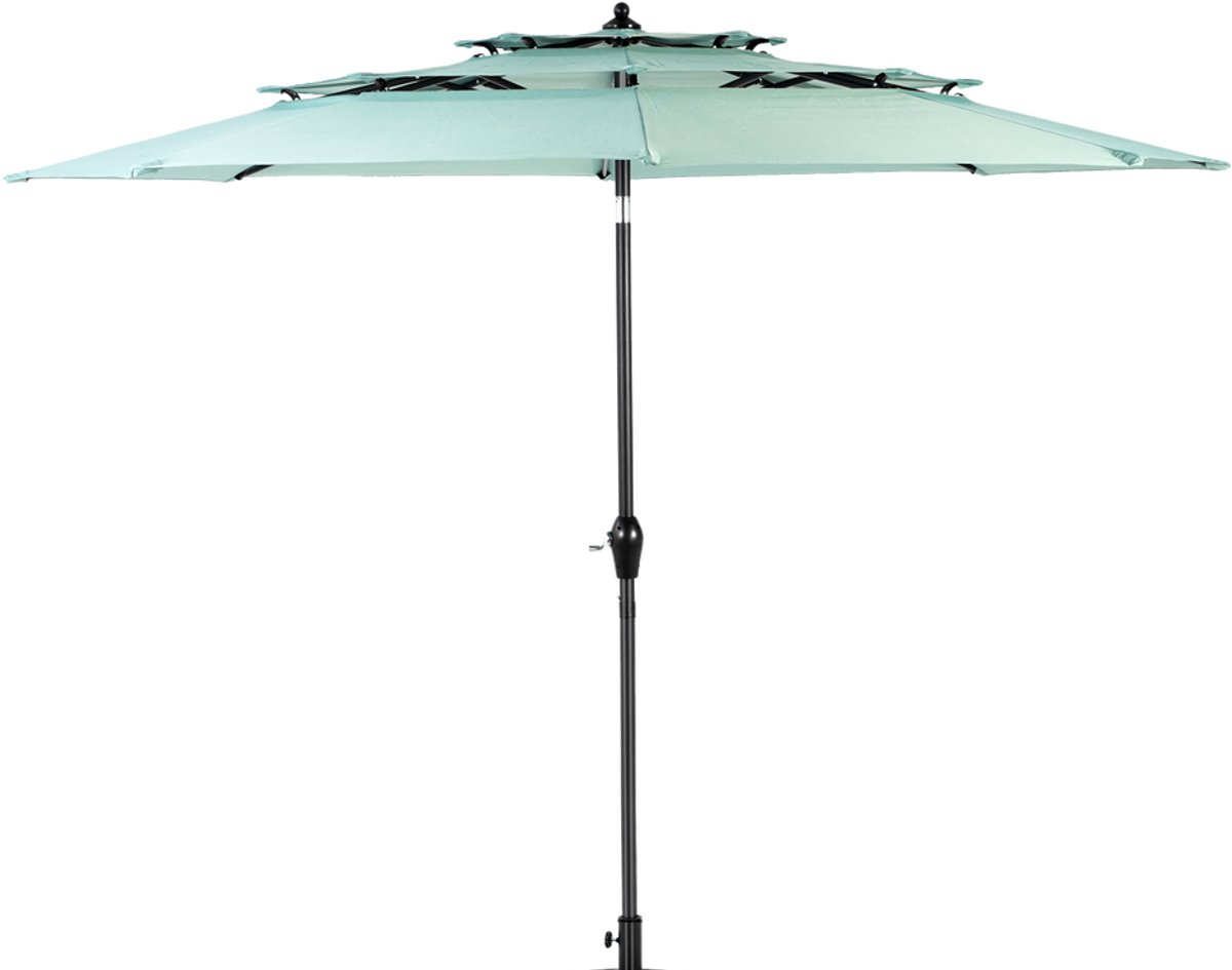 BLACKCOLORS Dubbelzijdige rechthoekige buitenparasol van 4,5 m met slinger (lichtgroen) (zonder voet)