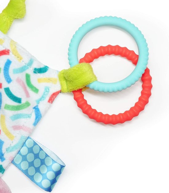 Knuffel met Labels - Zacht Speelgoed - Baby Entertainment - Afneembare Ophangring - 38 x 30 cm - Tropisch — afbeelding 5