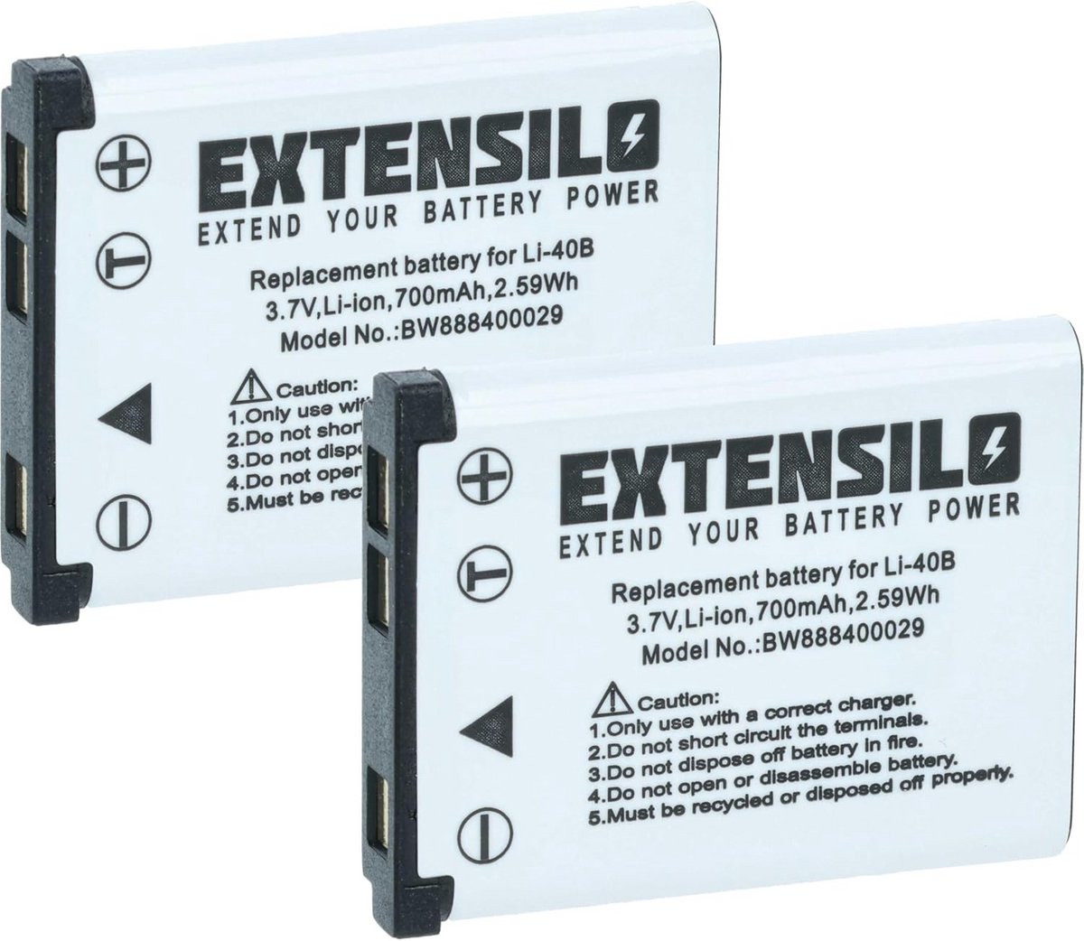 Camera Accu Set - Reserve Batterijen - Fotograferen Onderweg - Dubbel Pack - 700mAh 3.7V
