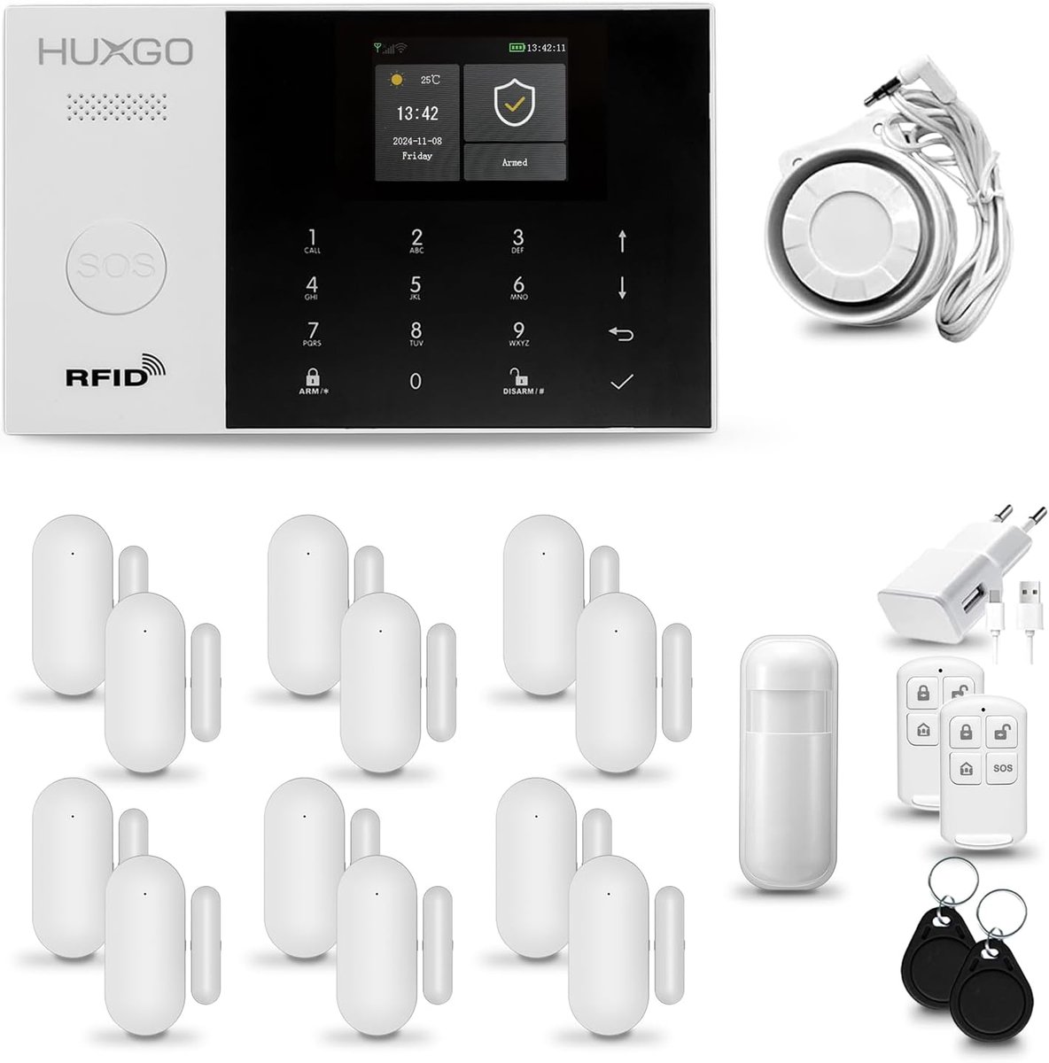 Draadloos Alarmsysteem Set - Beveiligingskit Huis - Veiligheid Kantoor Woning - Dubbele Connectiviteit WiFi GSM