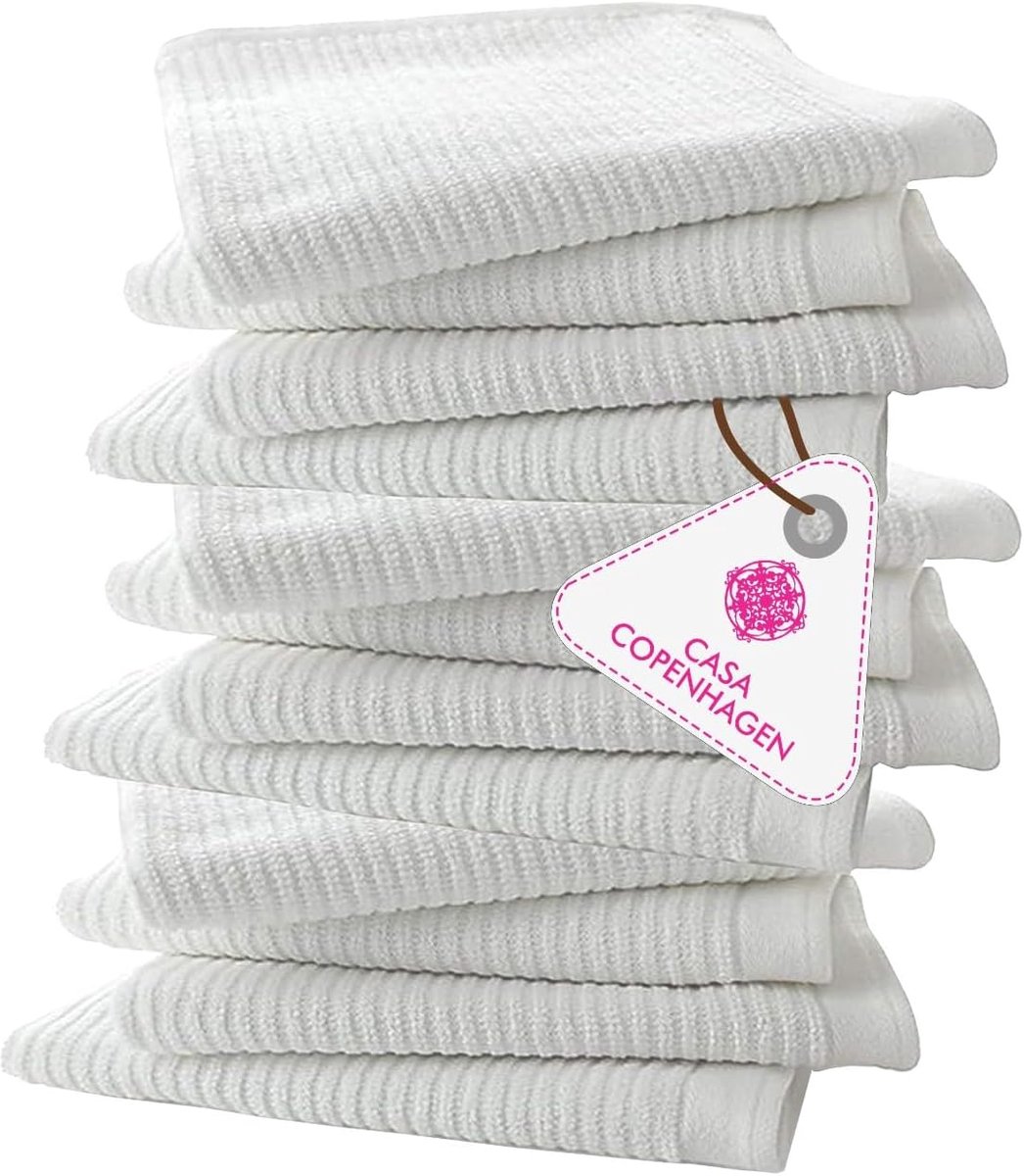 Keukendoeken Set - Bar Handdoeken - Schoonmaken En Drogen - 100% Katoen Geribd - 25 x 25 cm