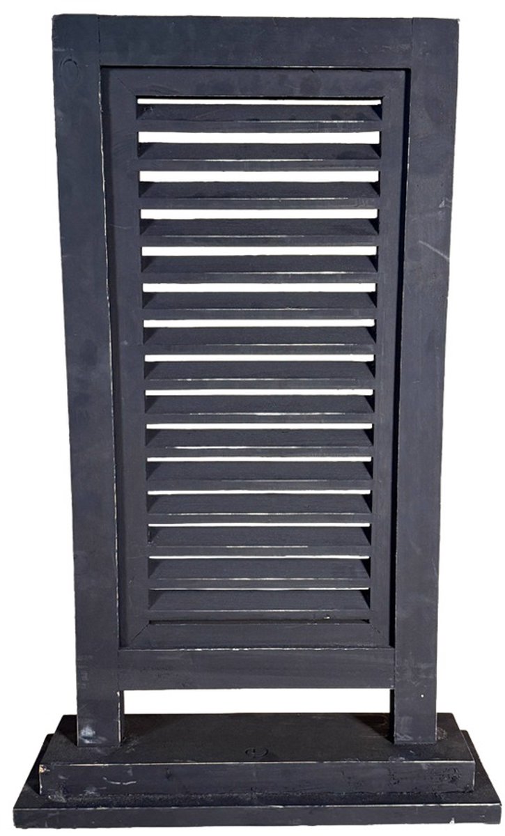 Raamscherm hout 71 cm – Houten shutter single zwart | Raamluik vensterbank Black Berlin industrieel