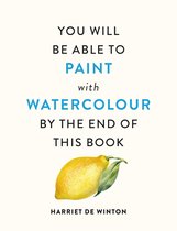 Boekomslag met de tekst "YOU WILL BE ABLE TO PAINT with WATERCOLOUR BY THE END OF THIS BOOK" en een aquarelillustratie van een citroen.
