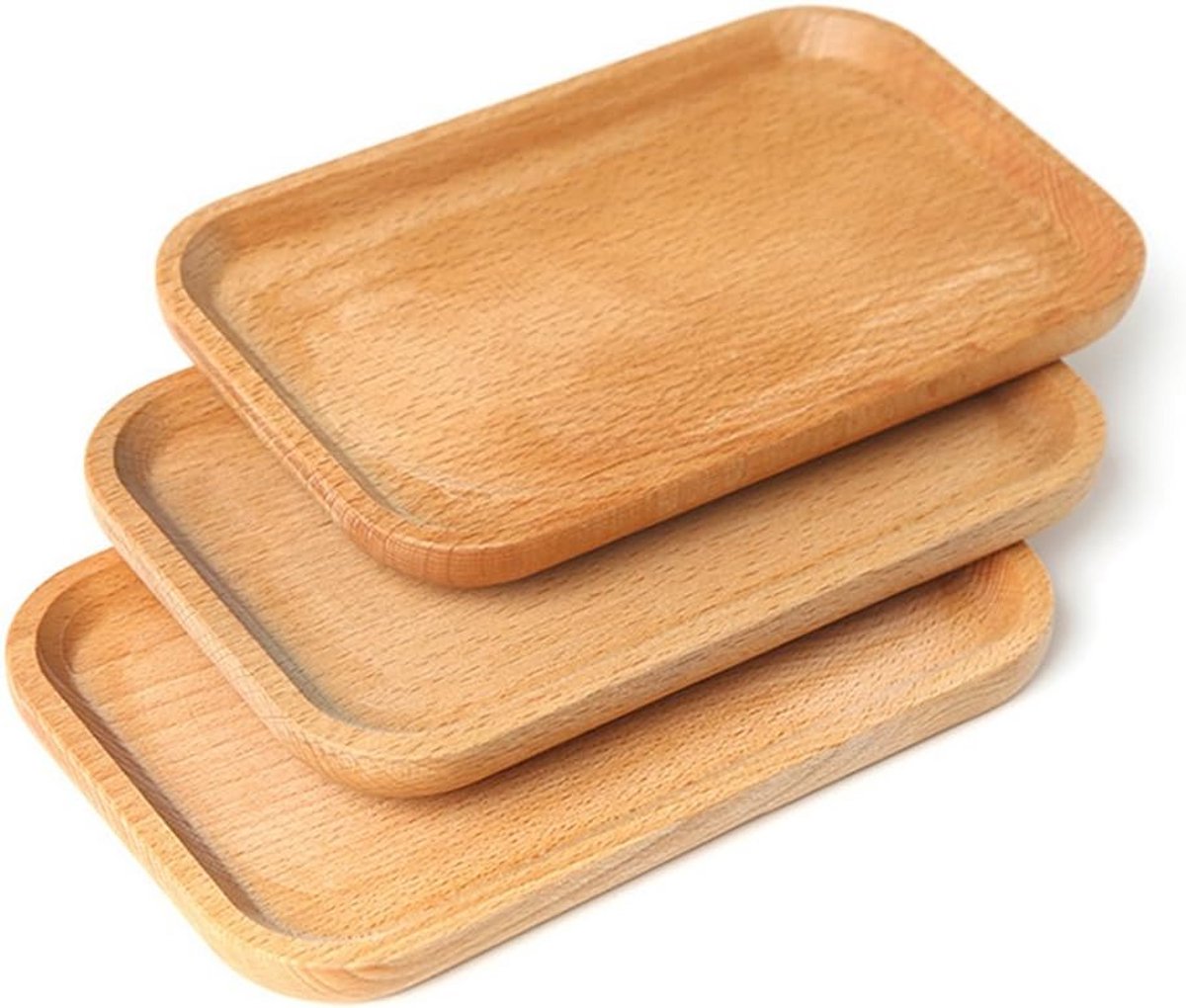 Set van 3 Rechthoekige Houten Serveerplanken van Beukenhout