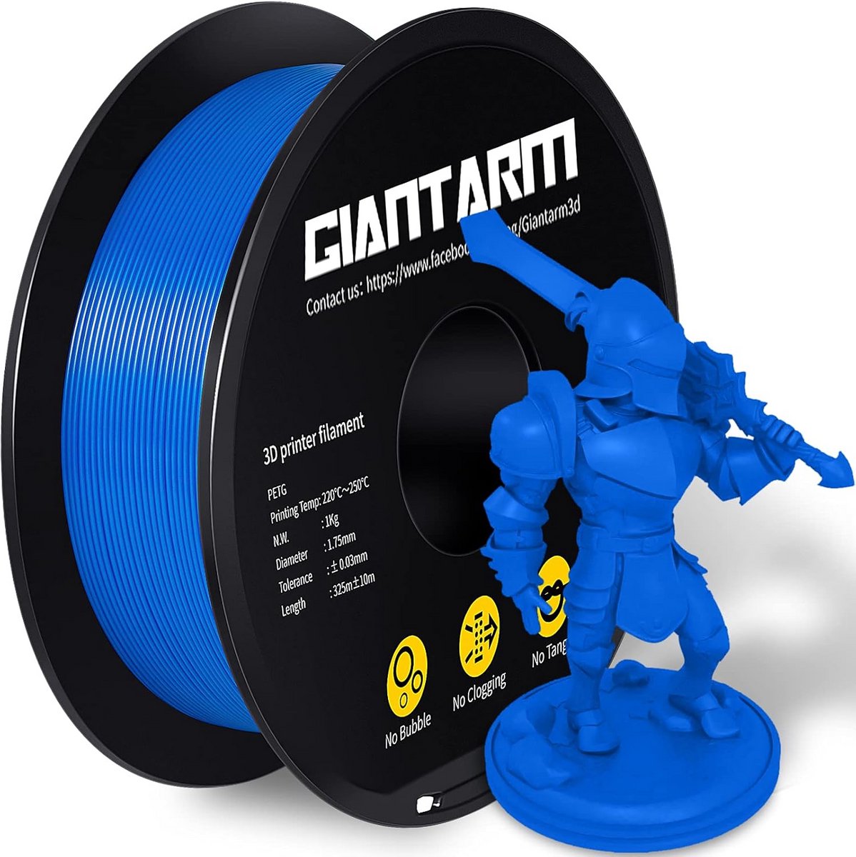 PETG Filament 1.75mm Blauw 1 KG voor 3D-printer Hoge Nauwkeurigheid