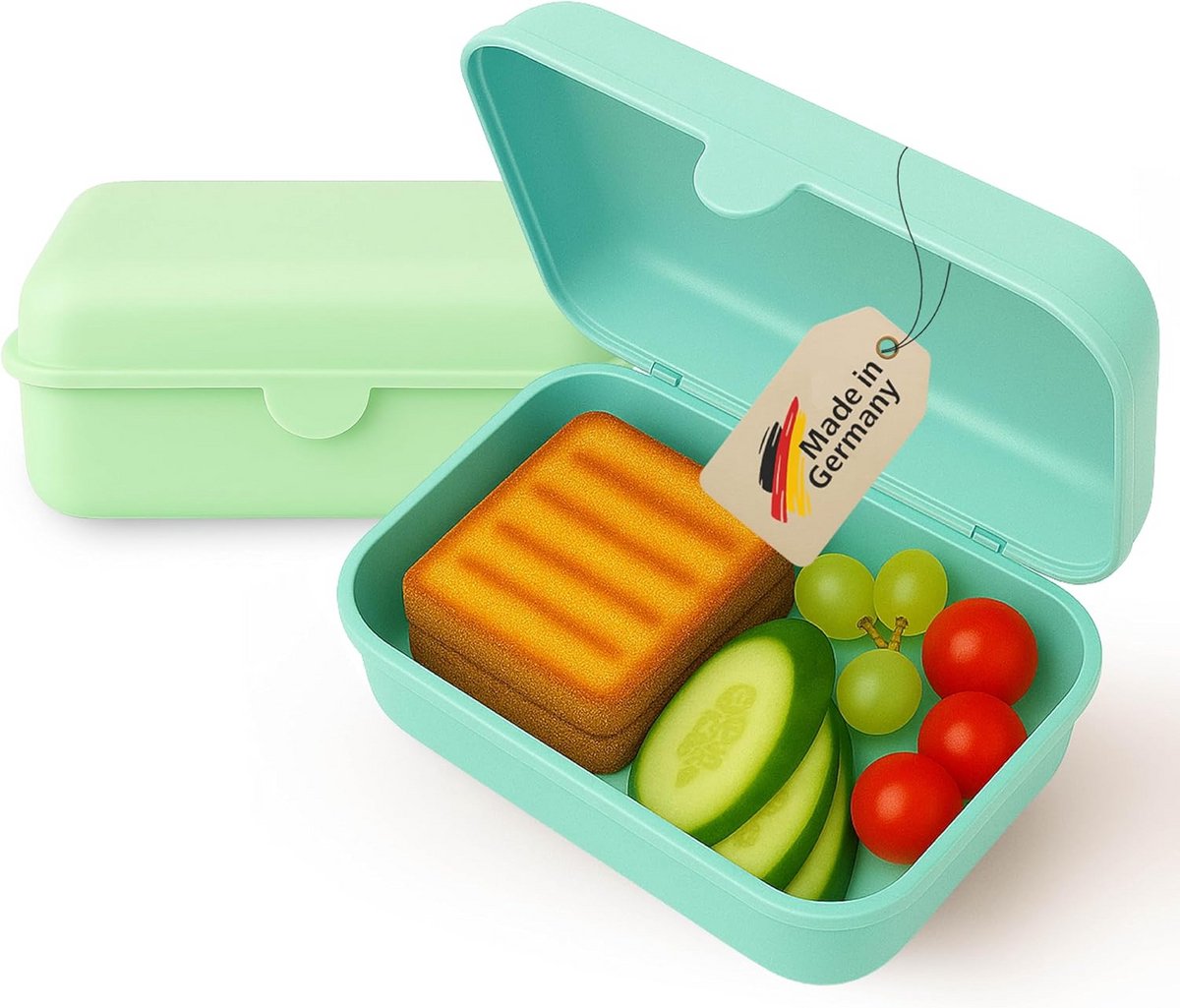 Set van 2 Lunchboxen Groen & Turquoise - BPA-vrij, Magnetron- & Vaatwasmachinebestendig