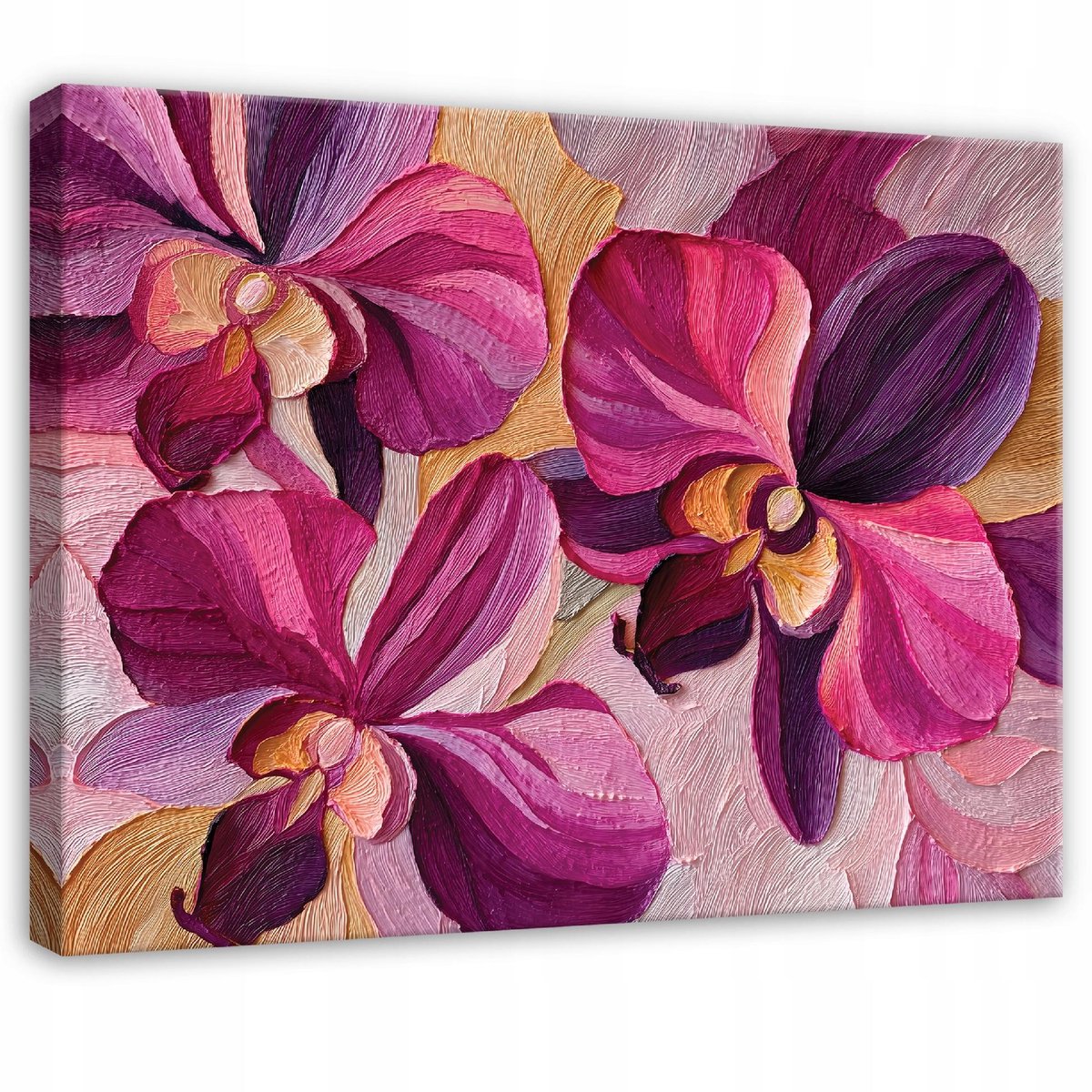 WALLARENA Schilderij op canvas - 120x80 cm - bloemen abstract art deco - Geschikt voor slaapkamer en woonkamer Veelkleurig