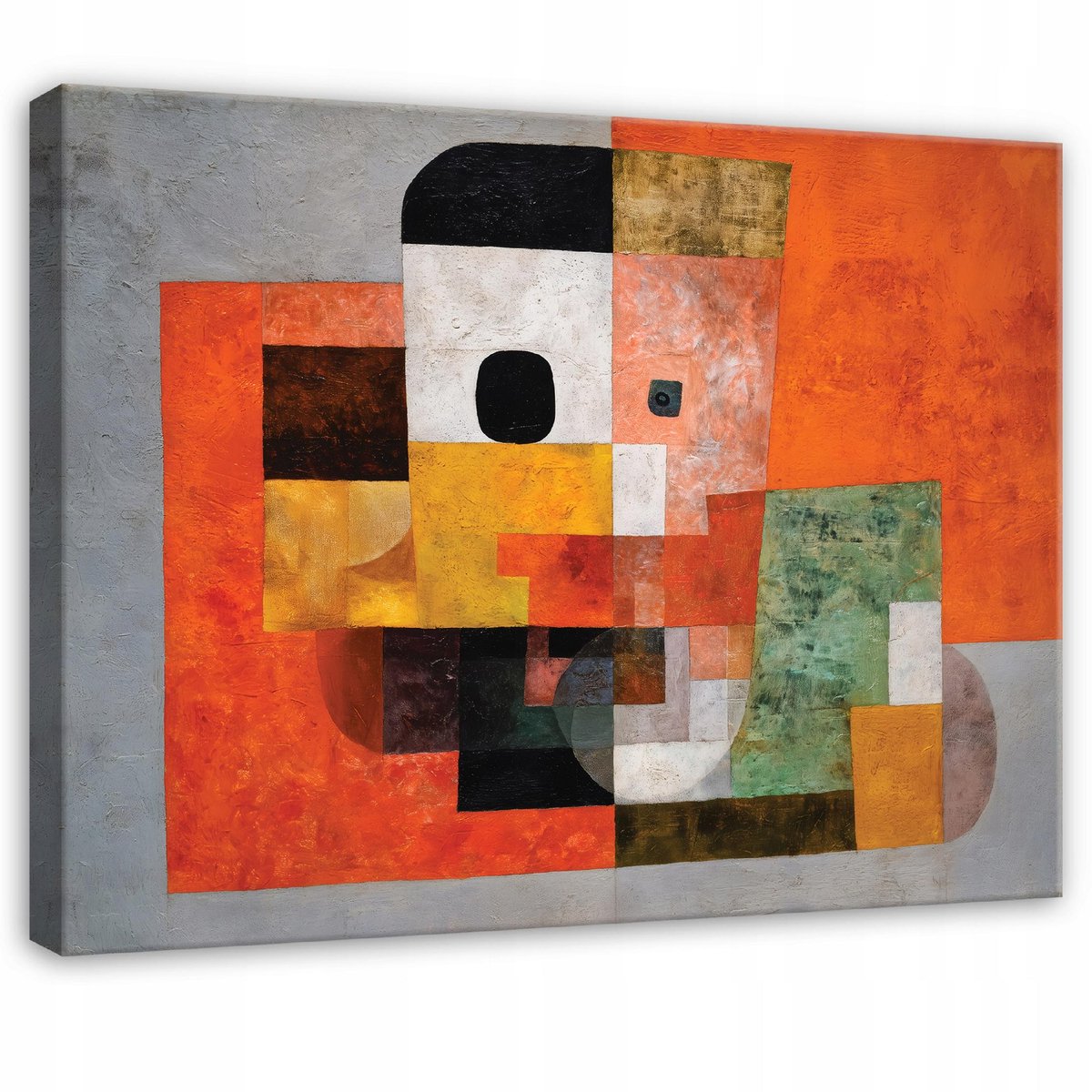 WALLARENA Schilderij op canvas - 60x40 cm - geometrische abstractie art deco - Geschikt voor slaapkamer en woonkamer Veelkleurig