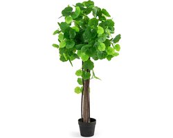 KOMFOTTEU Kunstboom, 110 cm in pot, wilde appelboom met houten stam, takken van PE, hortensiabladeren, weelderig mos, hortensiaboom voor thuiskantoordecoratie