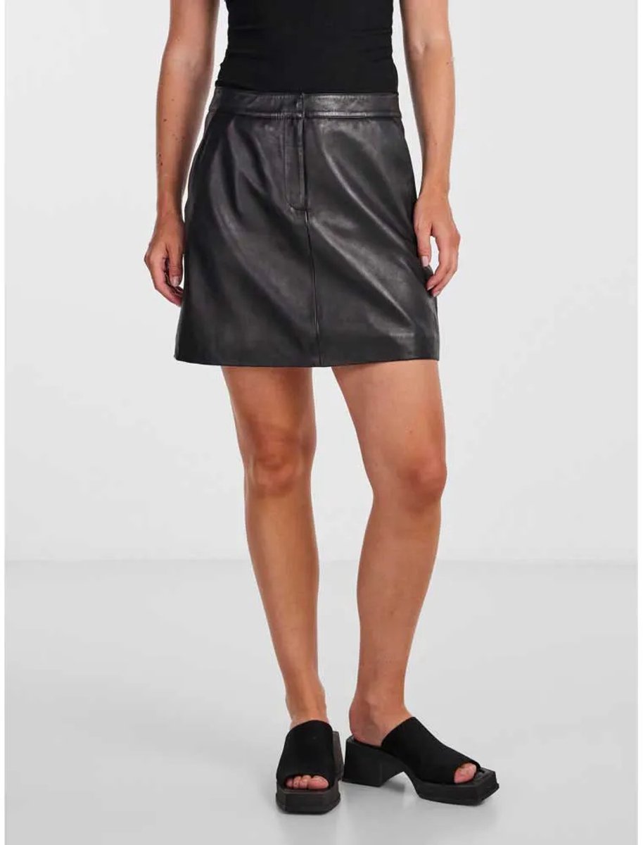 Yas Lyma Korte Rok Met Hoge Taille Zwart XS Vrouw
