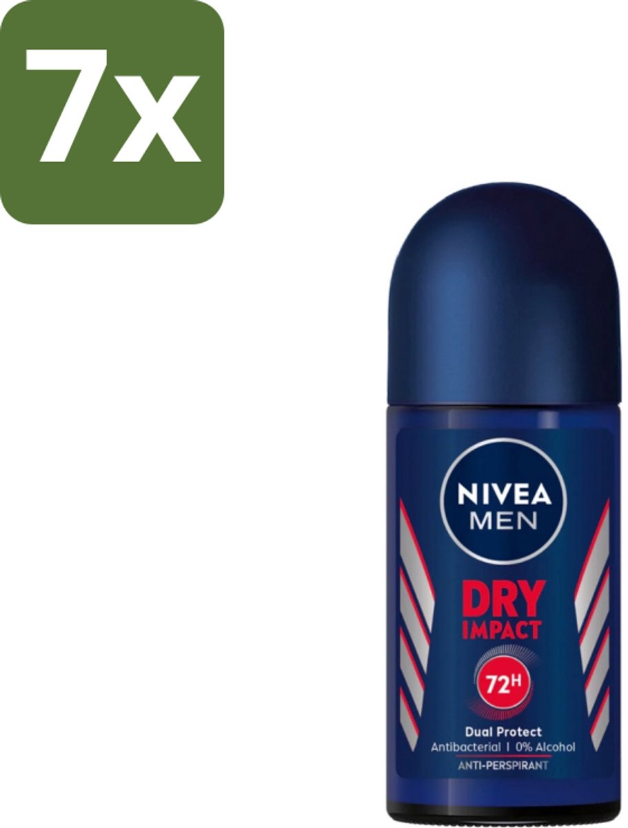 Nivea Men – Deodorant Roller – Dry Impact – 50 ml - Bulkverpakking - 7 stuks