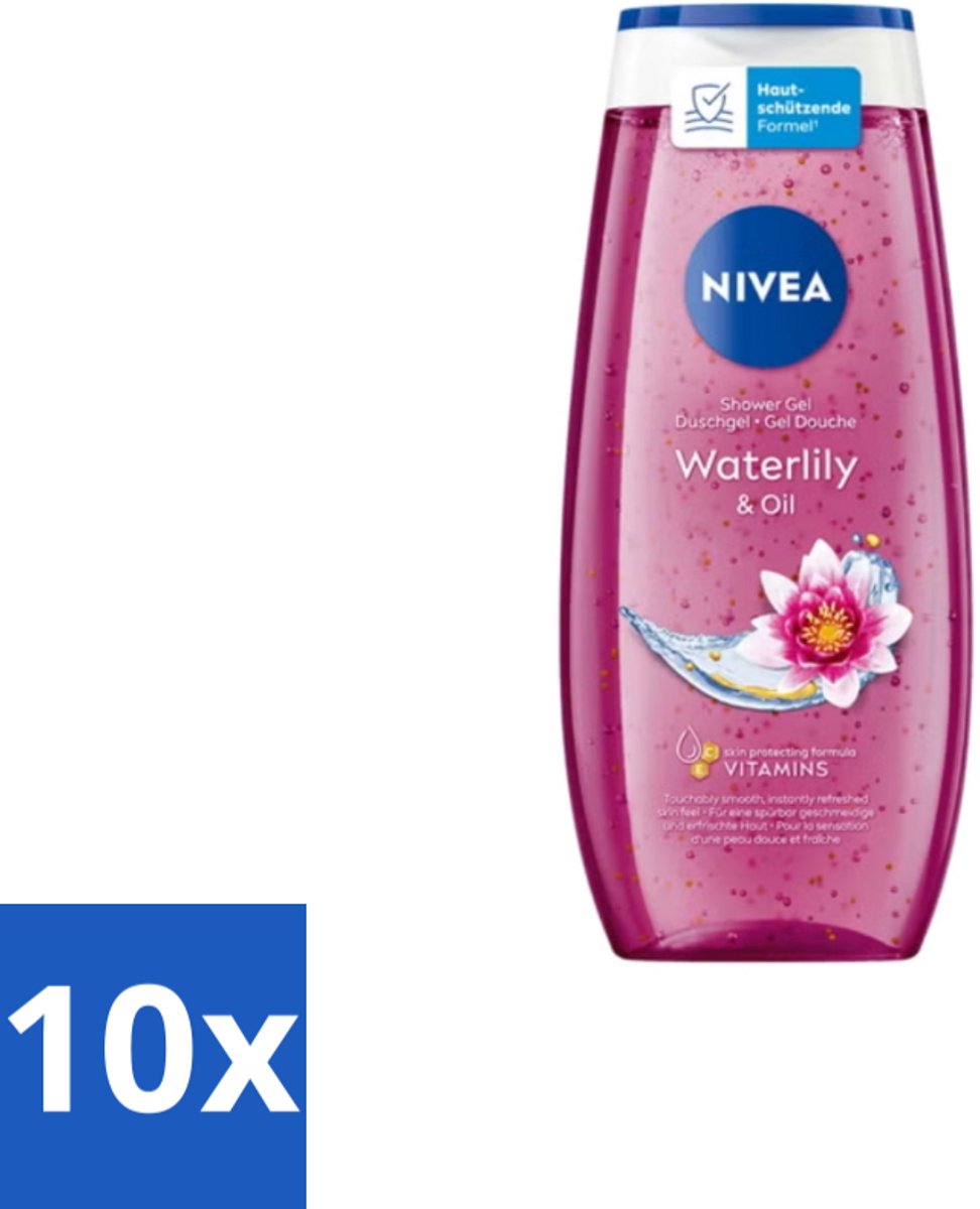 Nivea – Douchegel – Waterlily & Oil – 250 ml - Bulkverpakking - 10 stuks